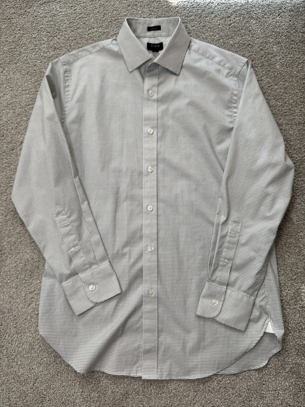 J Crew Ludlow Classic Navy Check Shirt 15.5-32 EUC
